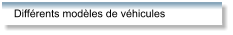 Différents modèles de véhicules